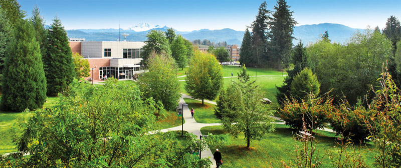 Aerial view of the UFV Abbotsford campus